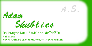 adam skublics business card